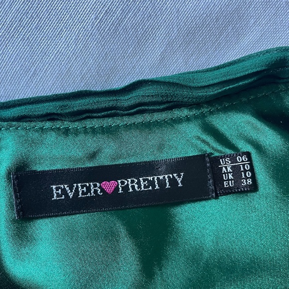 Ever PrettyLong Chiffon Empire Waist Bridesmaid Dress W/Short Flutter sleeve Sz6 - Picture 12 of 14